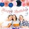 21-Piece Pink, Rose Gold & Navy Birthday Party Decoration Kit – Banner, Lanterns & Pom-Poms